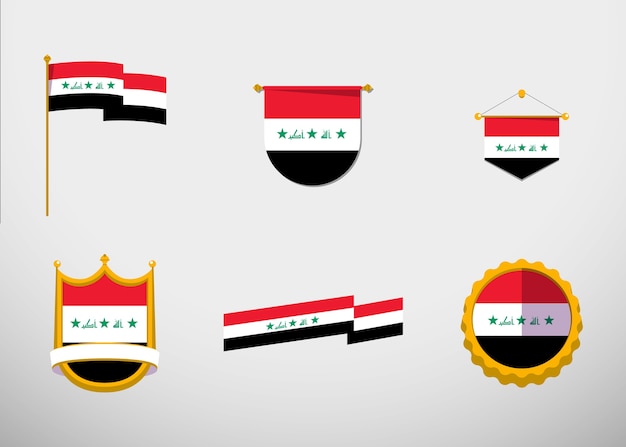 Vettore gratuito emblemi nazionali iracheni di design piatto