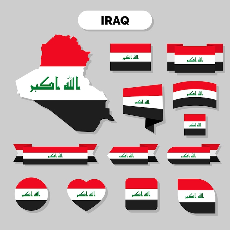 Free Vector flat design iraq national emblems