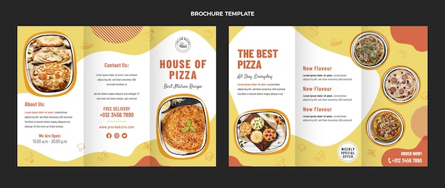 Flat design italian food brochure template