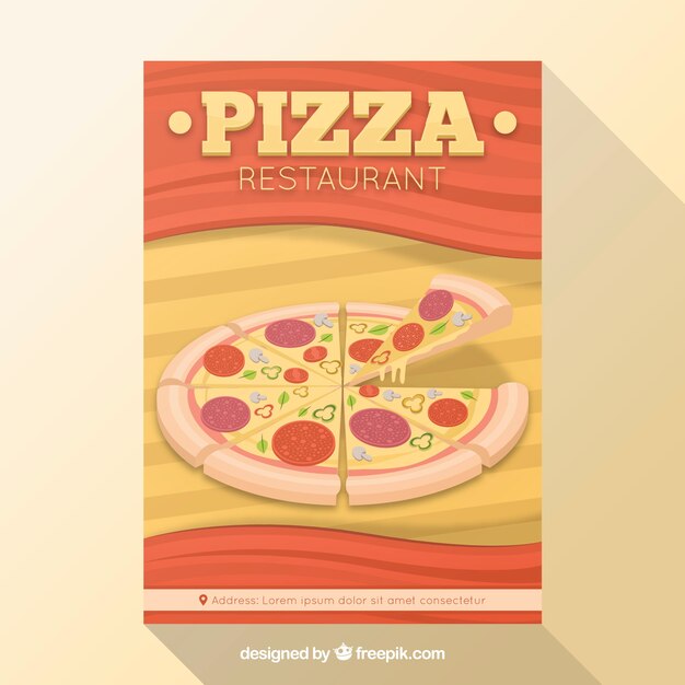 flat design italian restaurant flyer