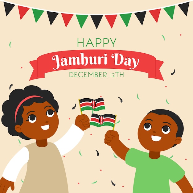 Free vector flat design jamhuri day