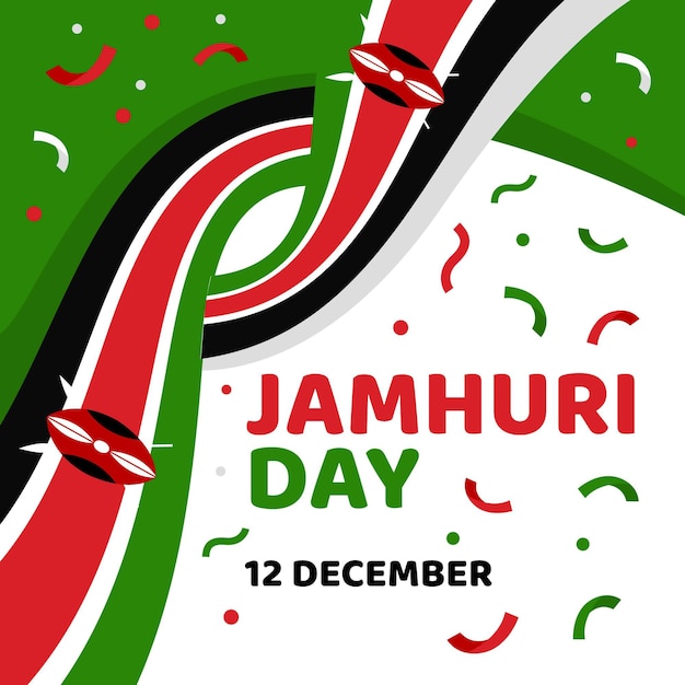 Vettore gratuito giorno di jamhuri design piatto