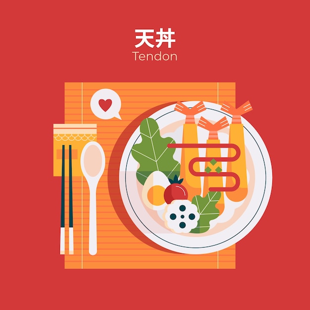 평면 디자인 일본 음식 그림