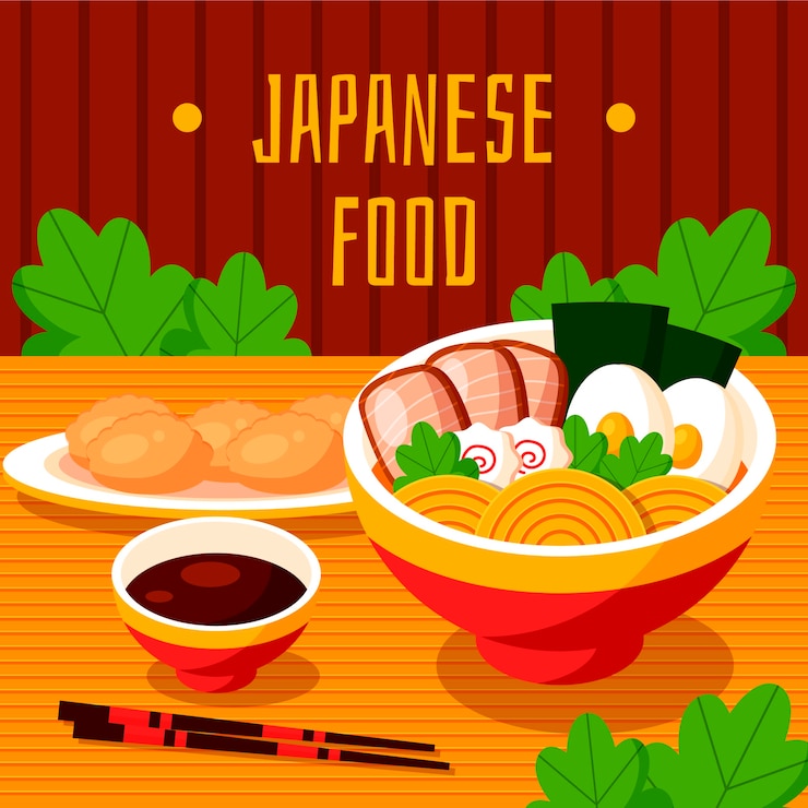Free Vector flat design japan food illustration