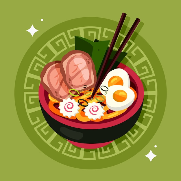 Flat design japan food