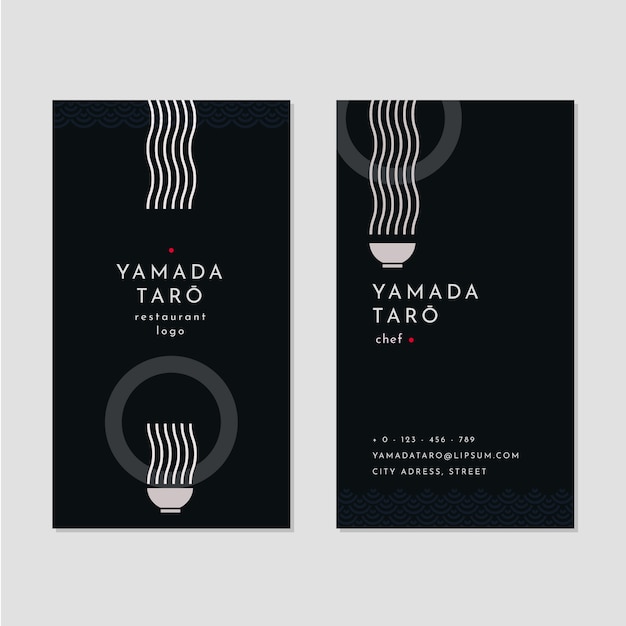 Flat design japanese restaurant business card