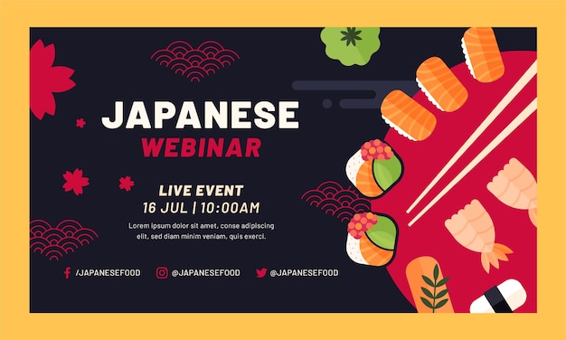 Free vector flat design japanese restaurant template design