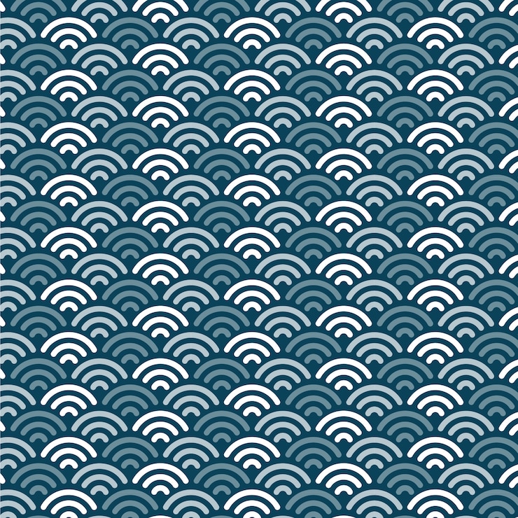 Free Vector flat design japanese wave pattern design