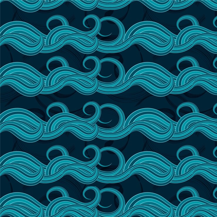 Free Vector flat design japanese wave pattern design