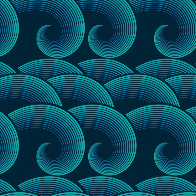 Плоский дизайн японской волны