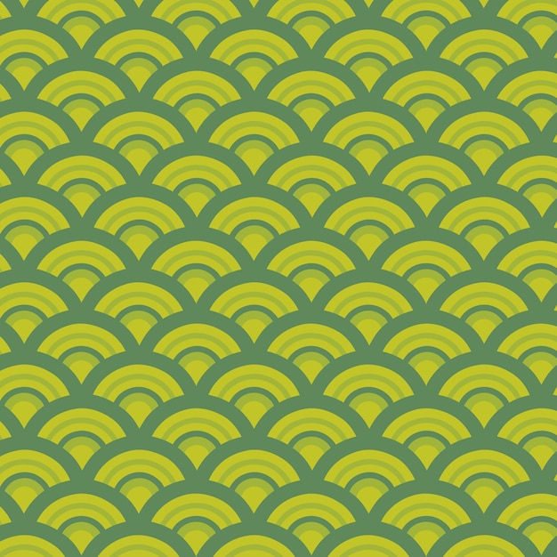 フラットなデザインの日本の波のパターン