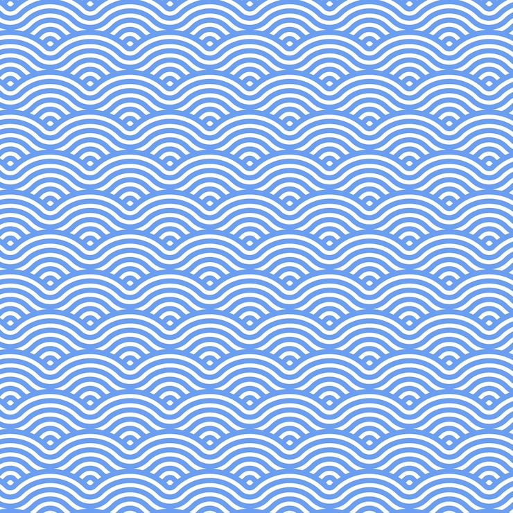 Free Vector flat design japanese wave pattern