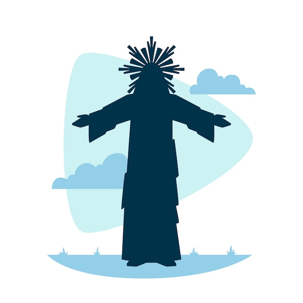 Free vector flat design jesus silhouette illustration