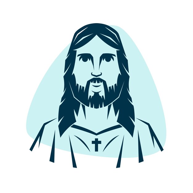 Flat design jesus silhouette illustration