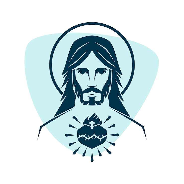 무료 Vector 평면 디자인 예수 실루엣 그림