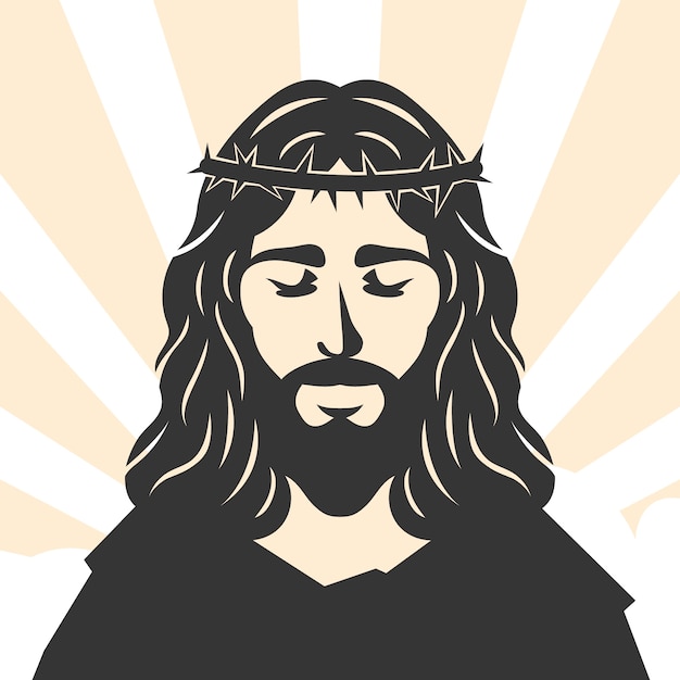 Силуэт Иисуса в плоском дизайне