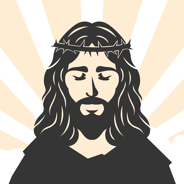 Free vector flat design jesus silhouette