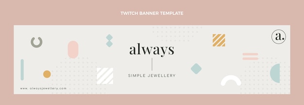 Free vector flat design jewellery boutique twitch banner