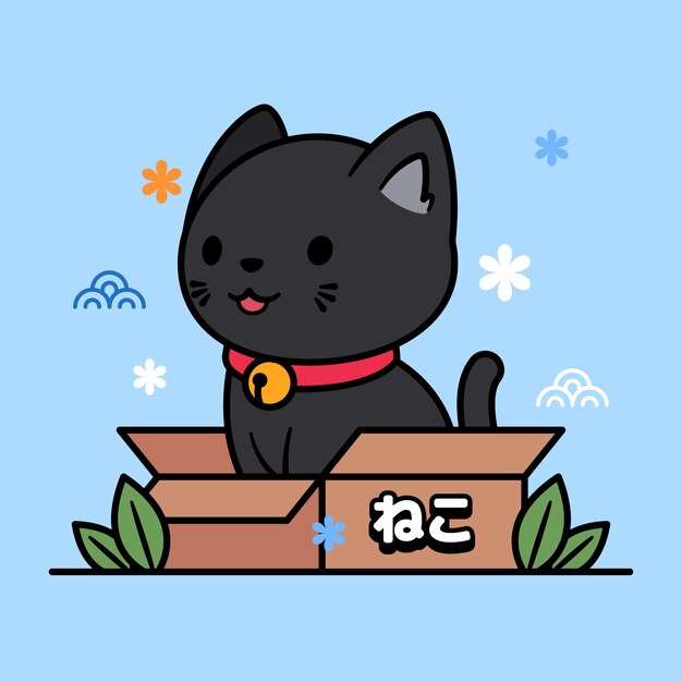 フラットなデザインのかわいいペットのイラスト