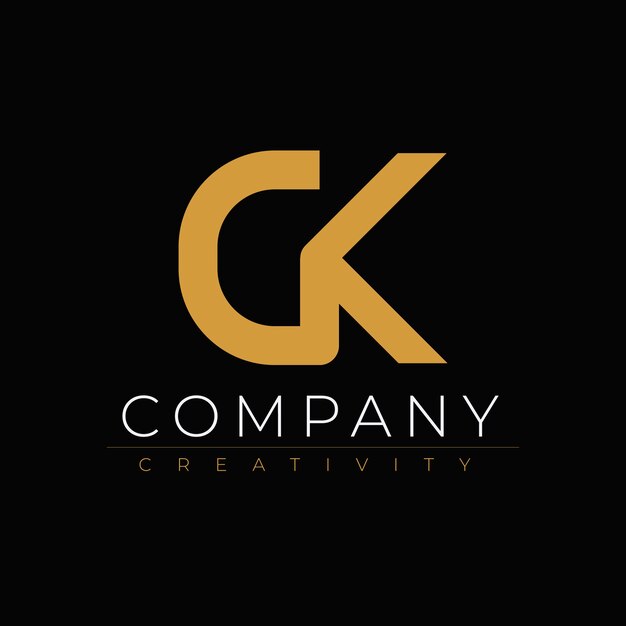 Плоский дизайн шаблона логотипа kc или ck