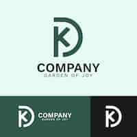 Free vector flat design kd monogram logo