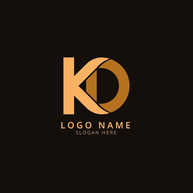 Free vector flat design kd monogram logo