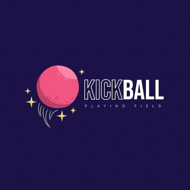 Flat design kickball logo template