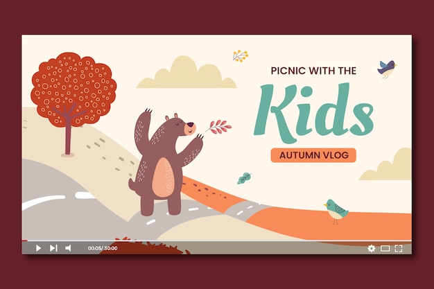 Free vector flat design kids toys youtube thumbnail