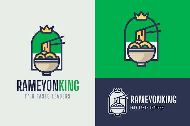 Free vector flat design korean food logo design