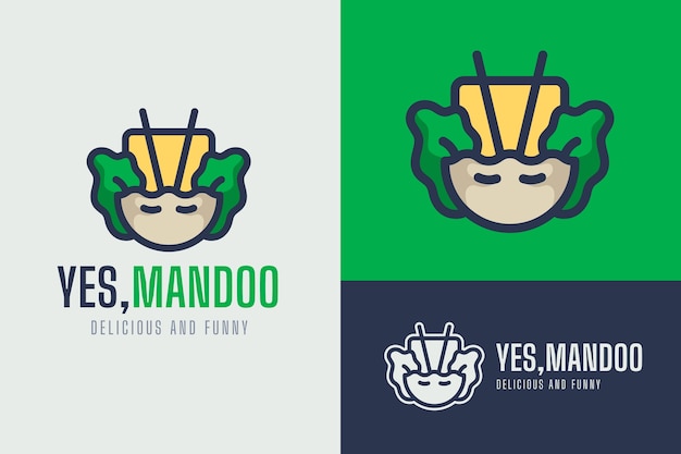 Flat design korean food logo design