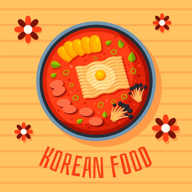 Free vector flat design korean food