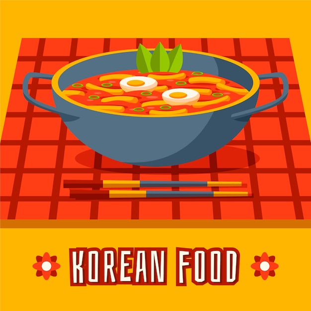 Free vector flat design korean food