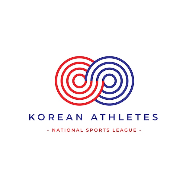 Free vector flat design korean logo template