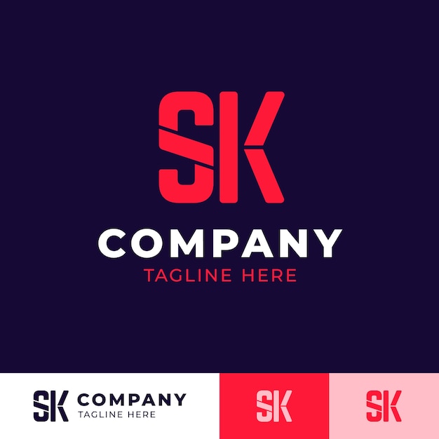 Flat design ks or sk template