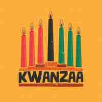 Free vector flat design kwanzaa and candles