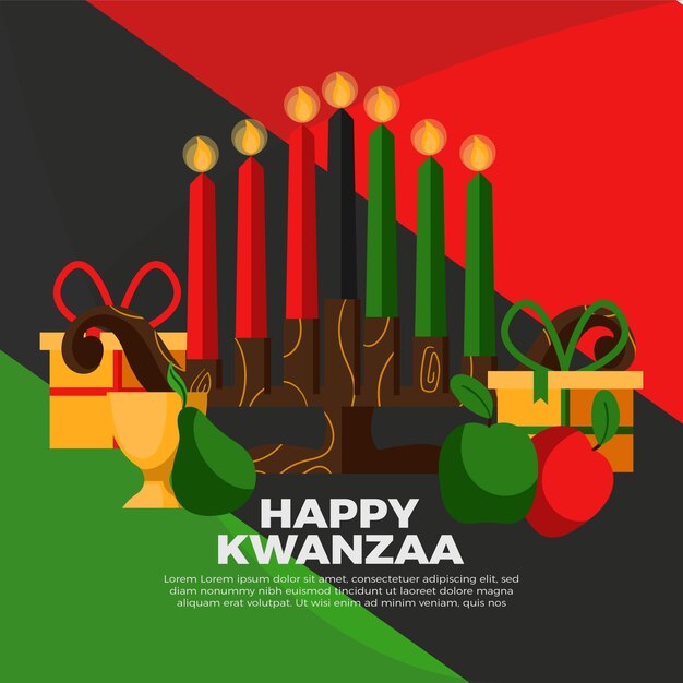 평면 디자인 kwanzaa 개념