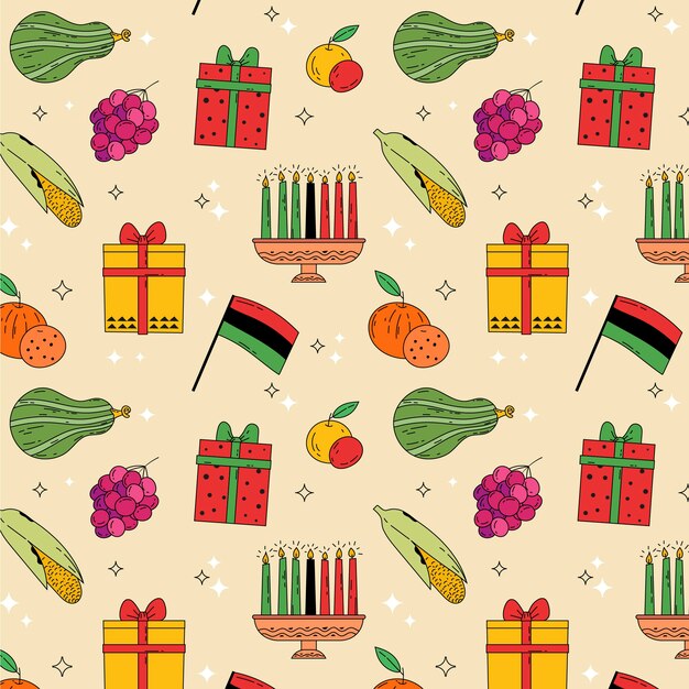 Free vector flat design kwanzaa pattern