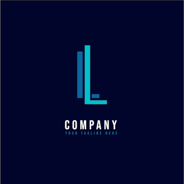 Free vector flat design l logo design template