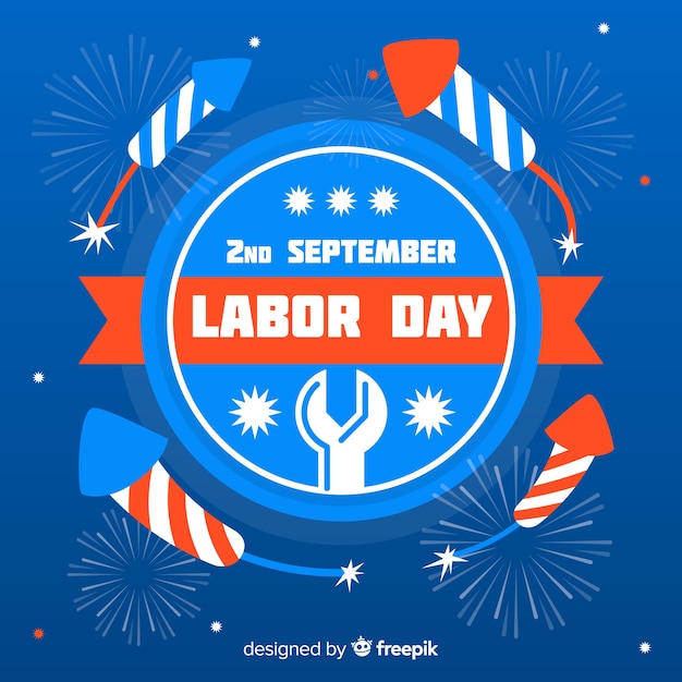 Flat design labor day background