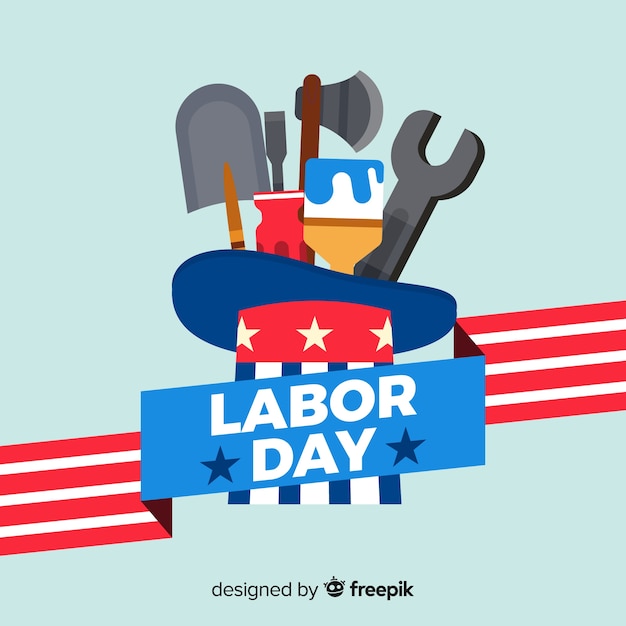 Flat design labor day background