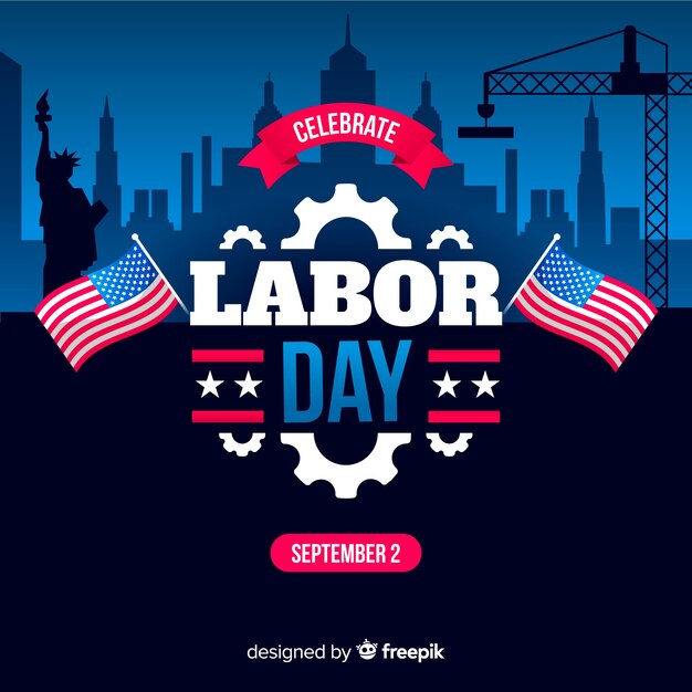 Flat design labor day background