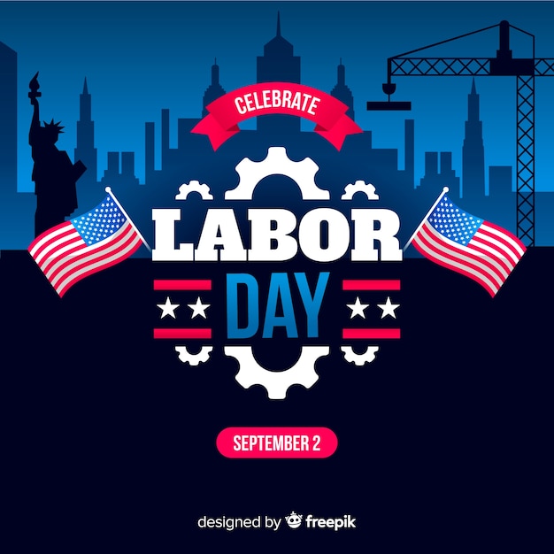 Flat design labor day background