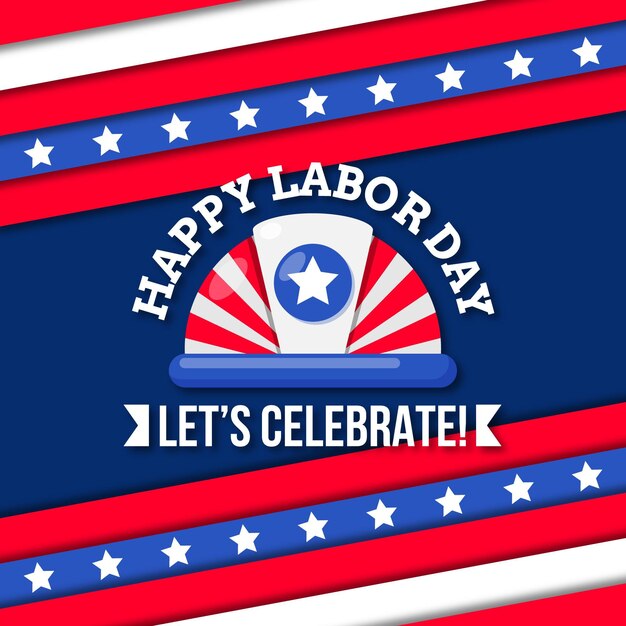 Free vector flat design labor day celebration