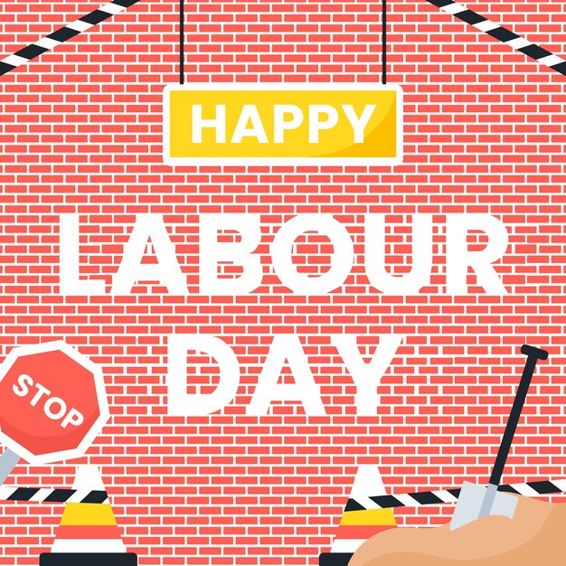 Free vector flat design labor day concept