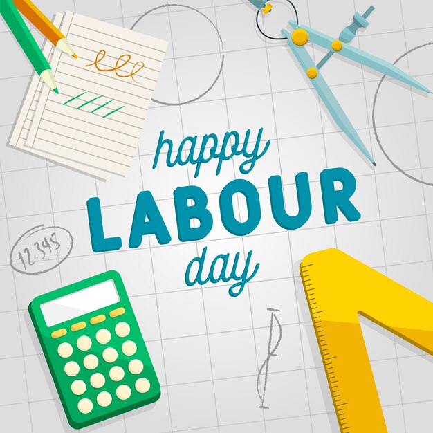 Flat design labor day concept