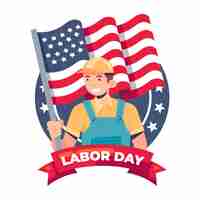 Free vector flat design labor day concept