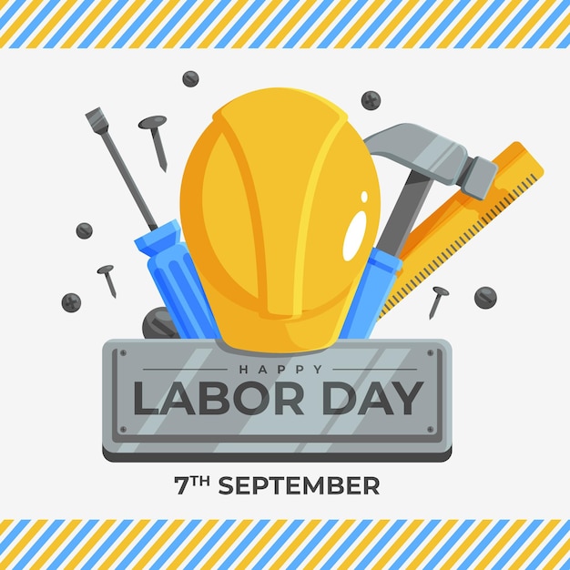 Free vector flat design labor day concept