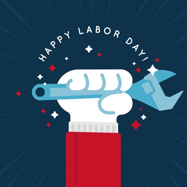 Free vector flat design labor day illustration