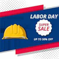 Free vector flat design labor day sale campaign