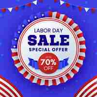 Free vector flat design labor day sale concept